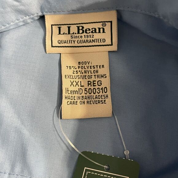 LL Bean Shirt High Performance Ripstop Active Outdoors Lightweight Mens XXL New - Picture 3 of 8